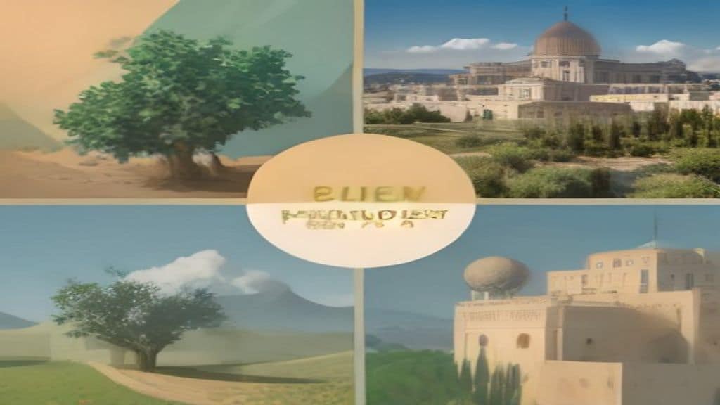 A conceptual flat design illustration showing four distinct panels representing different meanings of the same acronym: a globe with a wheat sheaf symbolizing food aid, a padlock on a computer server representing cybersecurity, an olive tree in a Mediterranean landscape for agriculture, and a parliament building for politics, all connected by a central abstract geometric shape, warm and cool color palette, professional editorial style